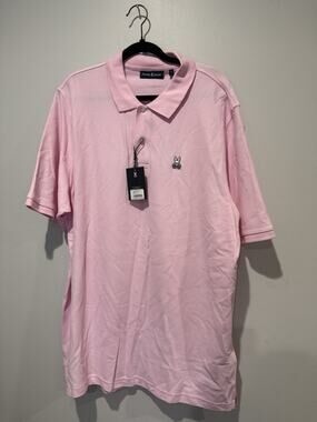 NWT Psycho Bunny Pink Classic Golf Polo Shirt Preppy Size 9 XXXL 3XL Pima Cotton